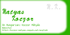 matyas koczor business card